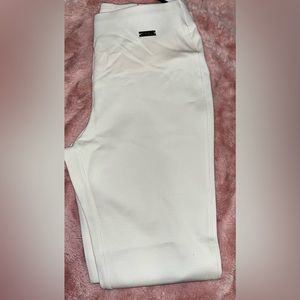 White slim leg pants